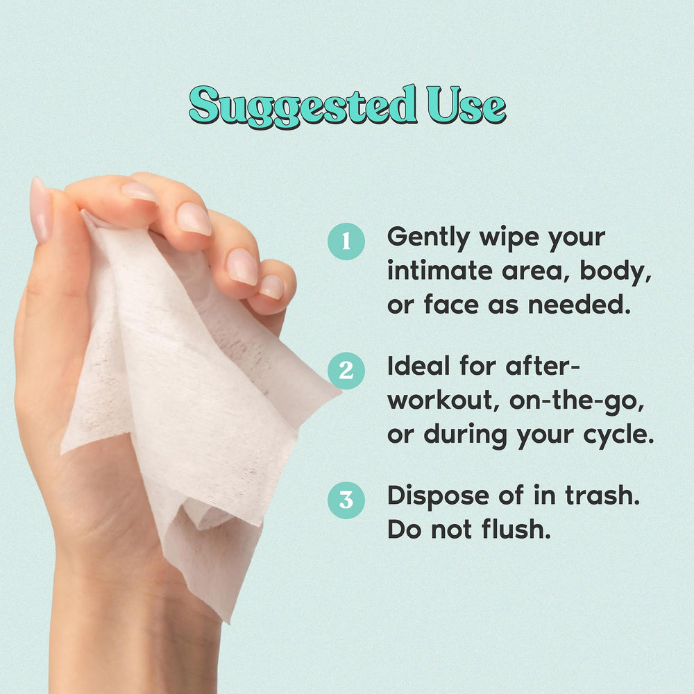 Her Fantasy Box Everywhere Wipes facial use demonstrated with gentle, skin-friendly cleansing and refreshing touch.