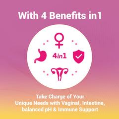 Graphic illustrating Lactobacillus probiotic blend with prebiotics