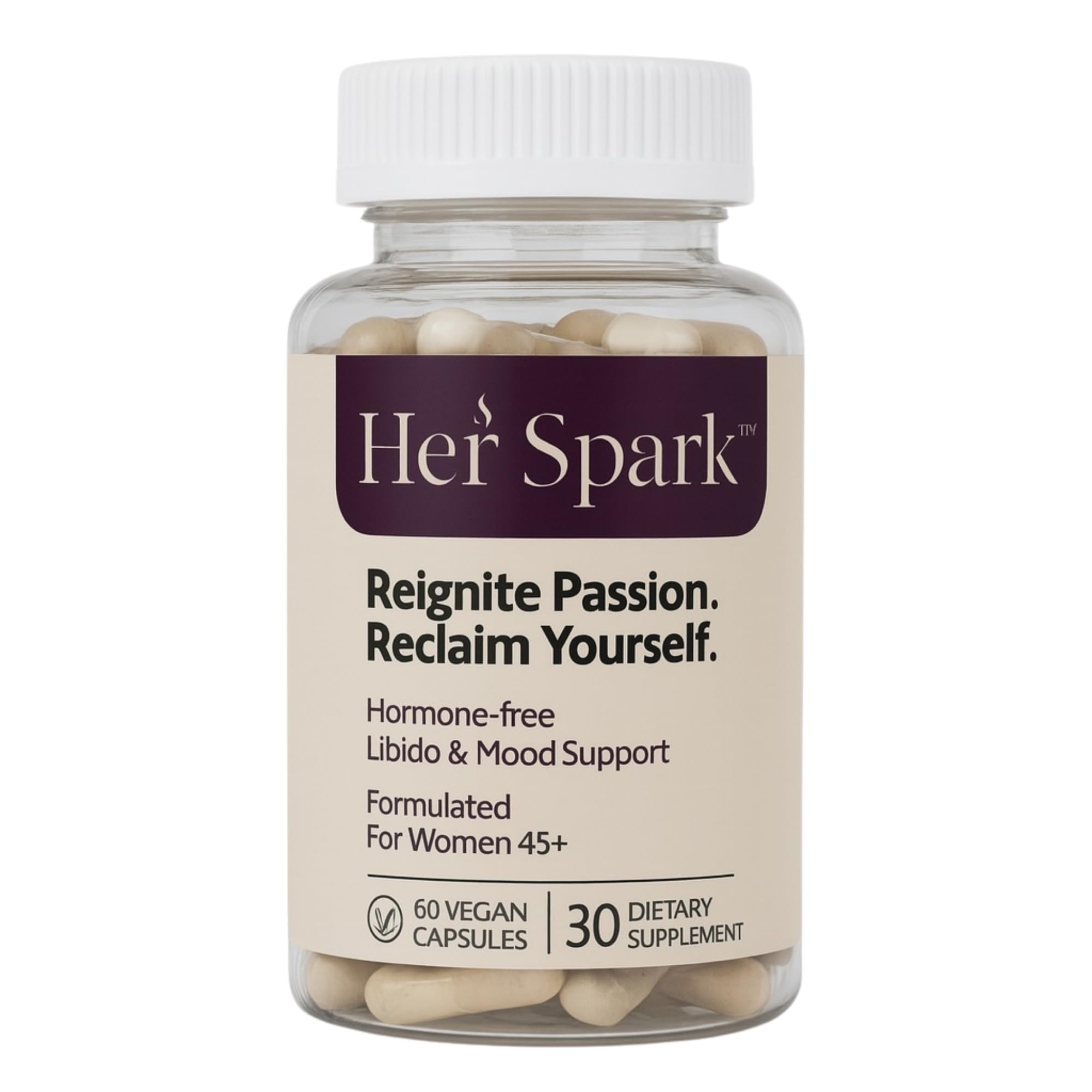 HerSpark bottle and box for menopausal libido and mood support