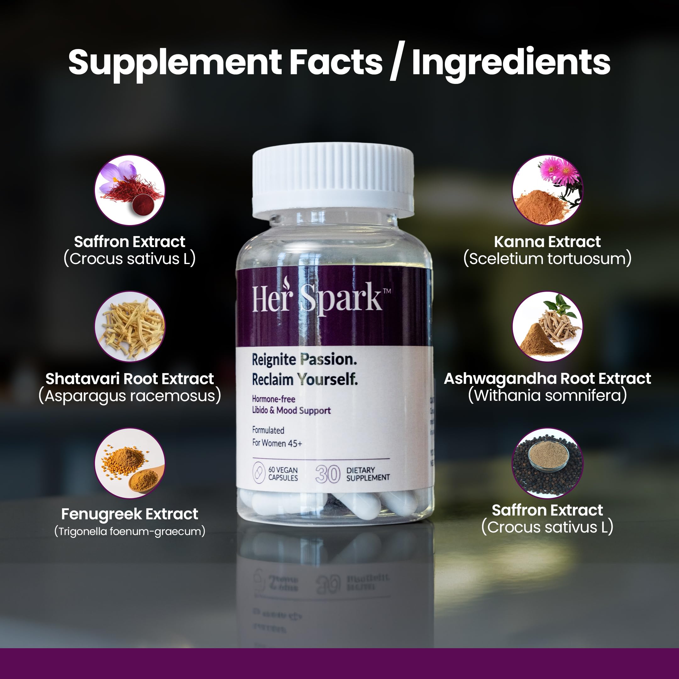 HerSpark vegan, hormone-free, non-GMO label