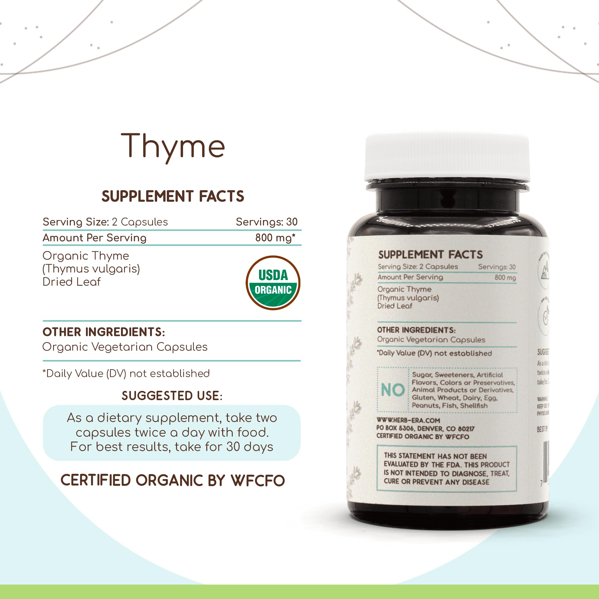 USDA Organic seal with thyme leaves