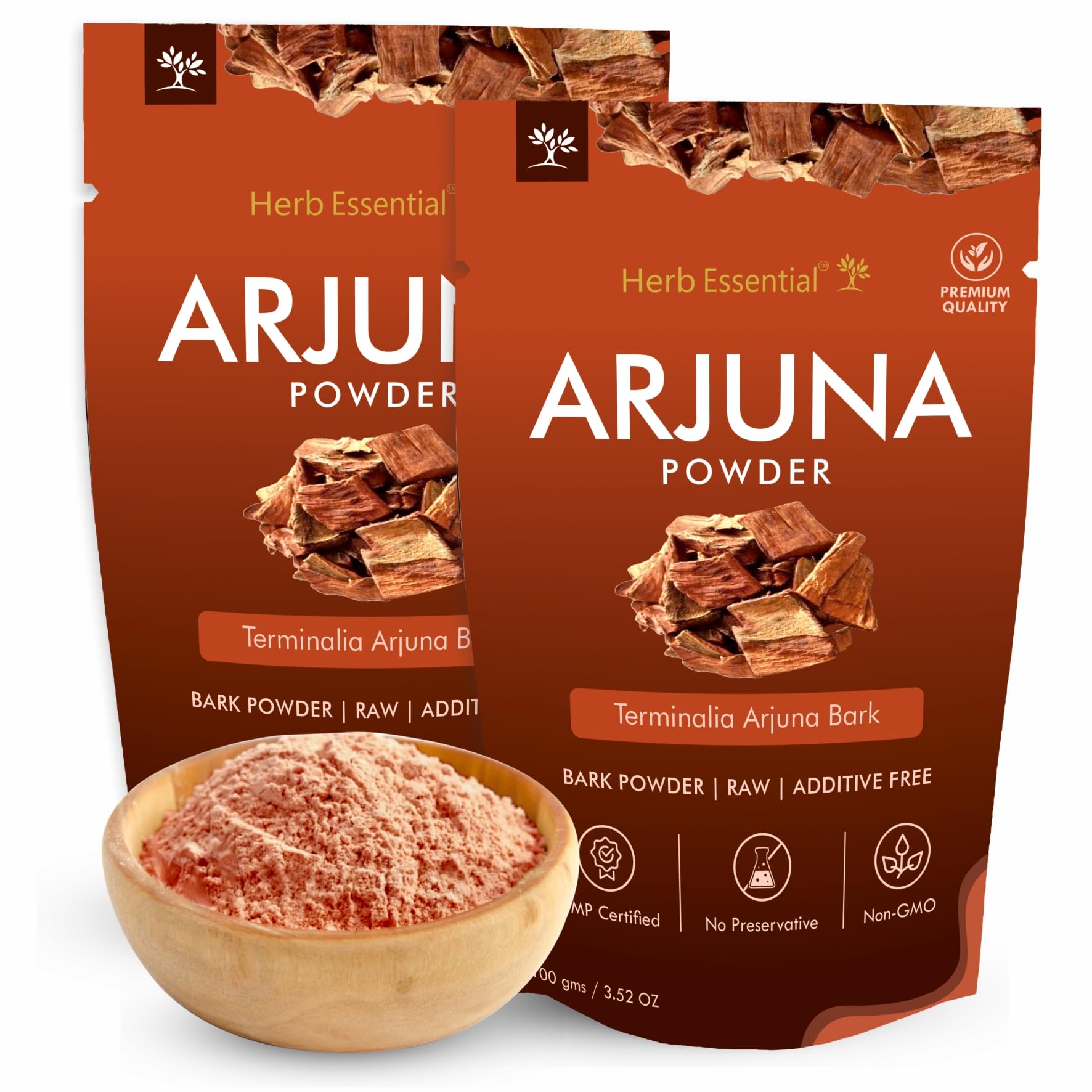 Herb Essential Arjuna Powder 2x100g packaging - front view