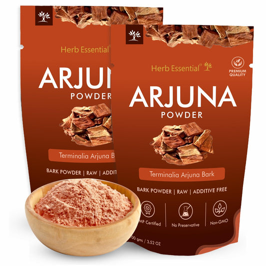 Herb Essential Arjuna Powder 2x100g packaging - front view