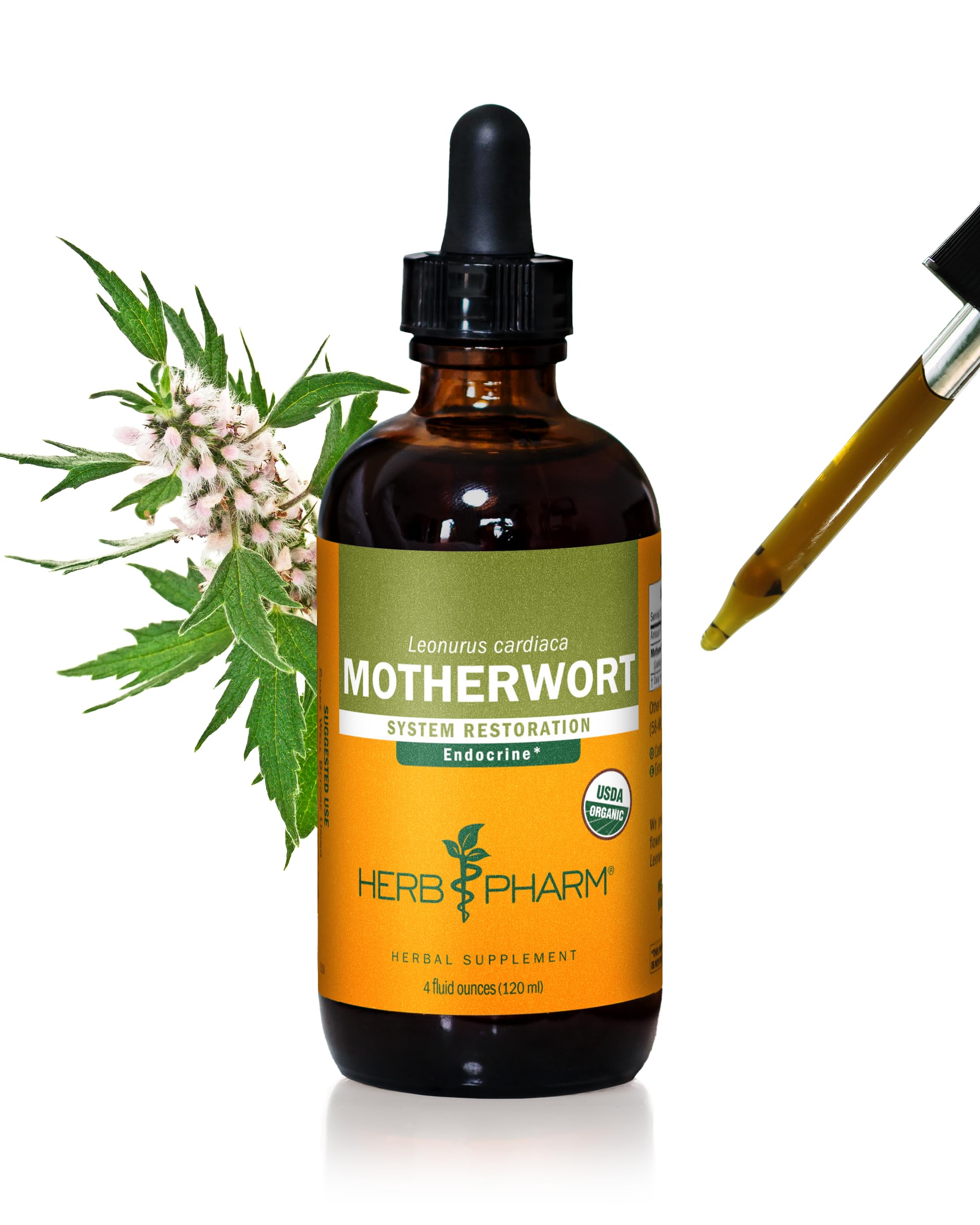 Herb Pharm certified organic Motherwort liquid extract bottle and label