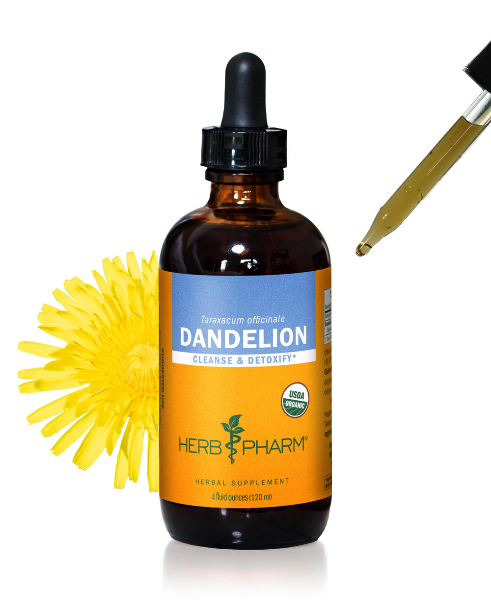Bottle of Herb Pharm Dandelion Liquid Extract, 4 oz