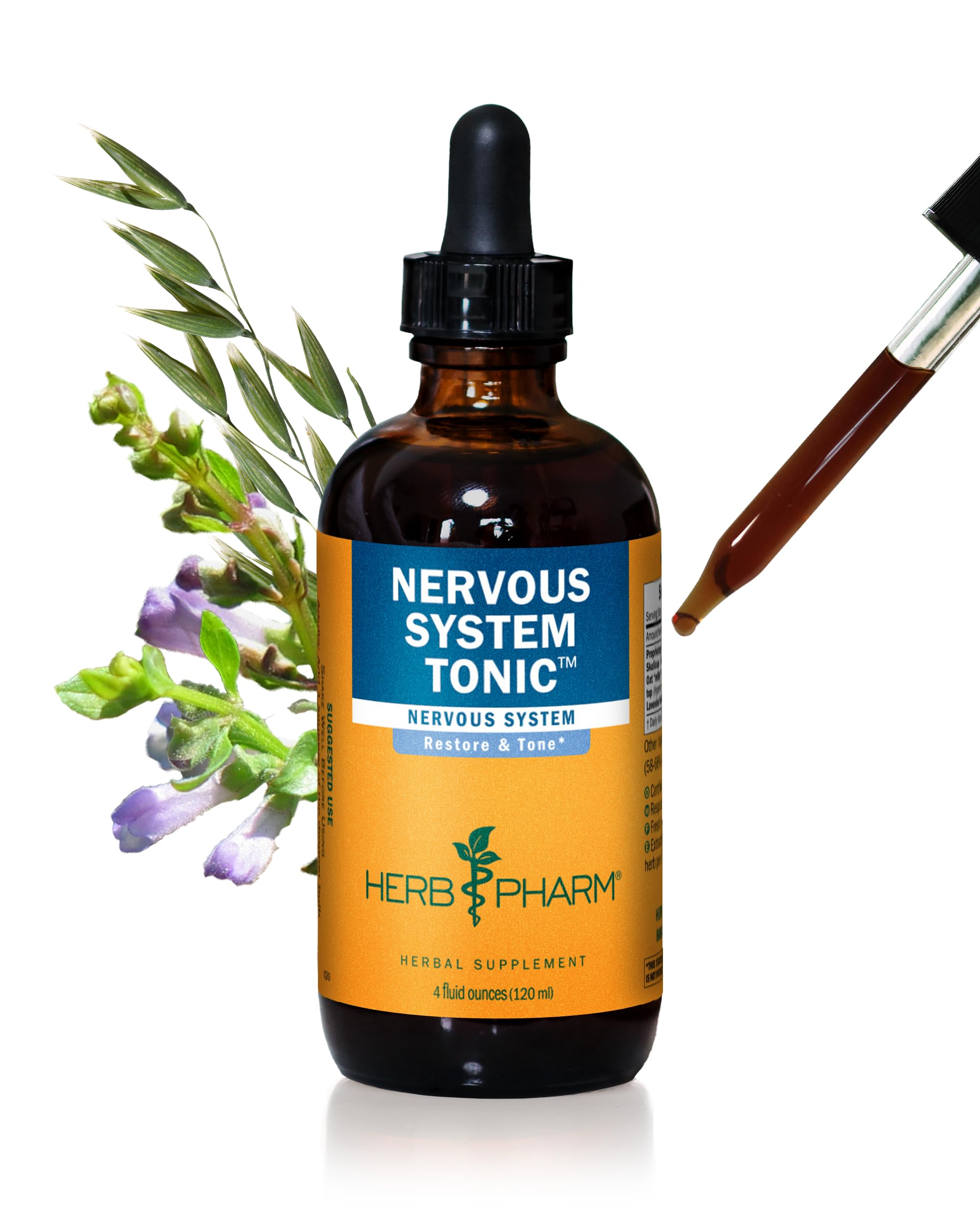 Label of Herb Pharm Nervous System Tonic bottle