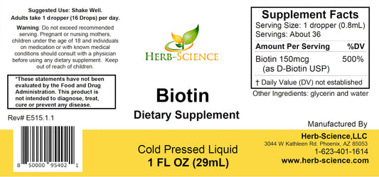 Premium D-Biotin USP in liquid sublingual drops