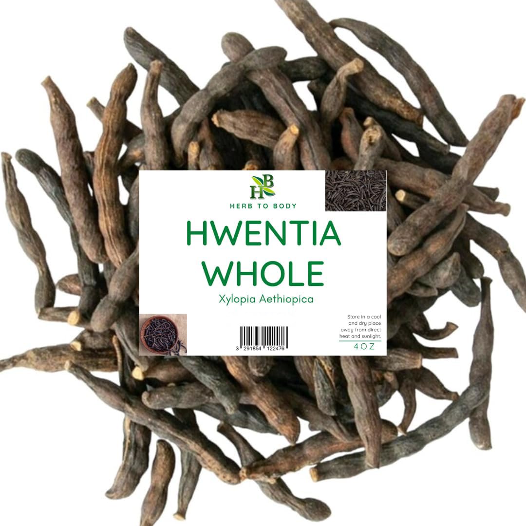 Front view of Herb To Body Hwentia Whole - Xylopia Aethiopica 4oz
