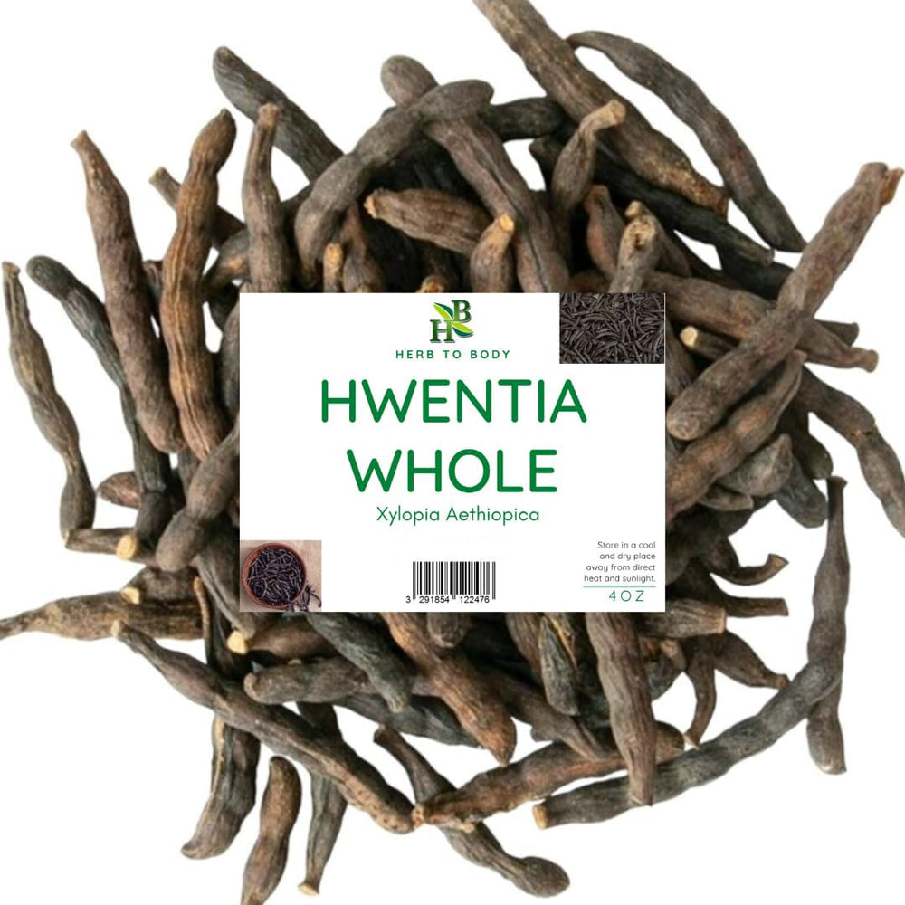 Front view of Herb To Body Hwentia Whole - Xylopia Aethiopica 4oz