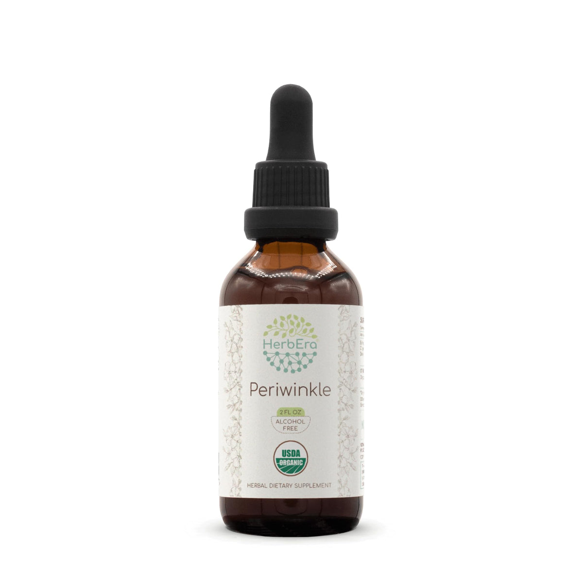 Bottle of HerbEra Periwinkle B60 Organic Tincture, 2 oz