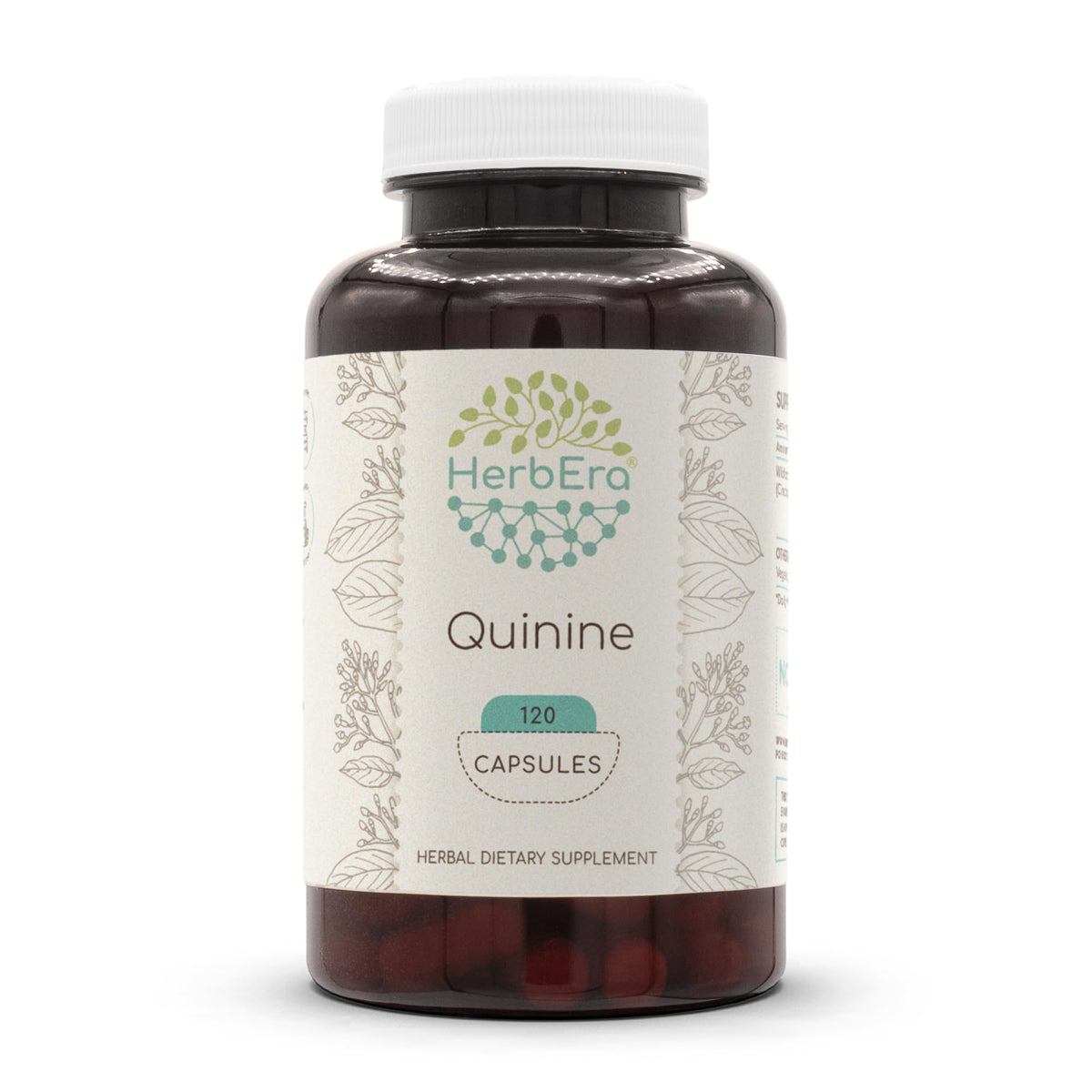 HerbEra Quinine 120 capsules bottle and label