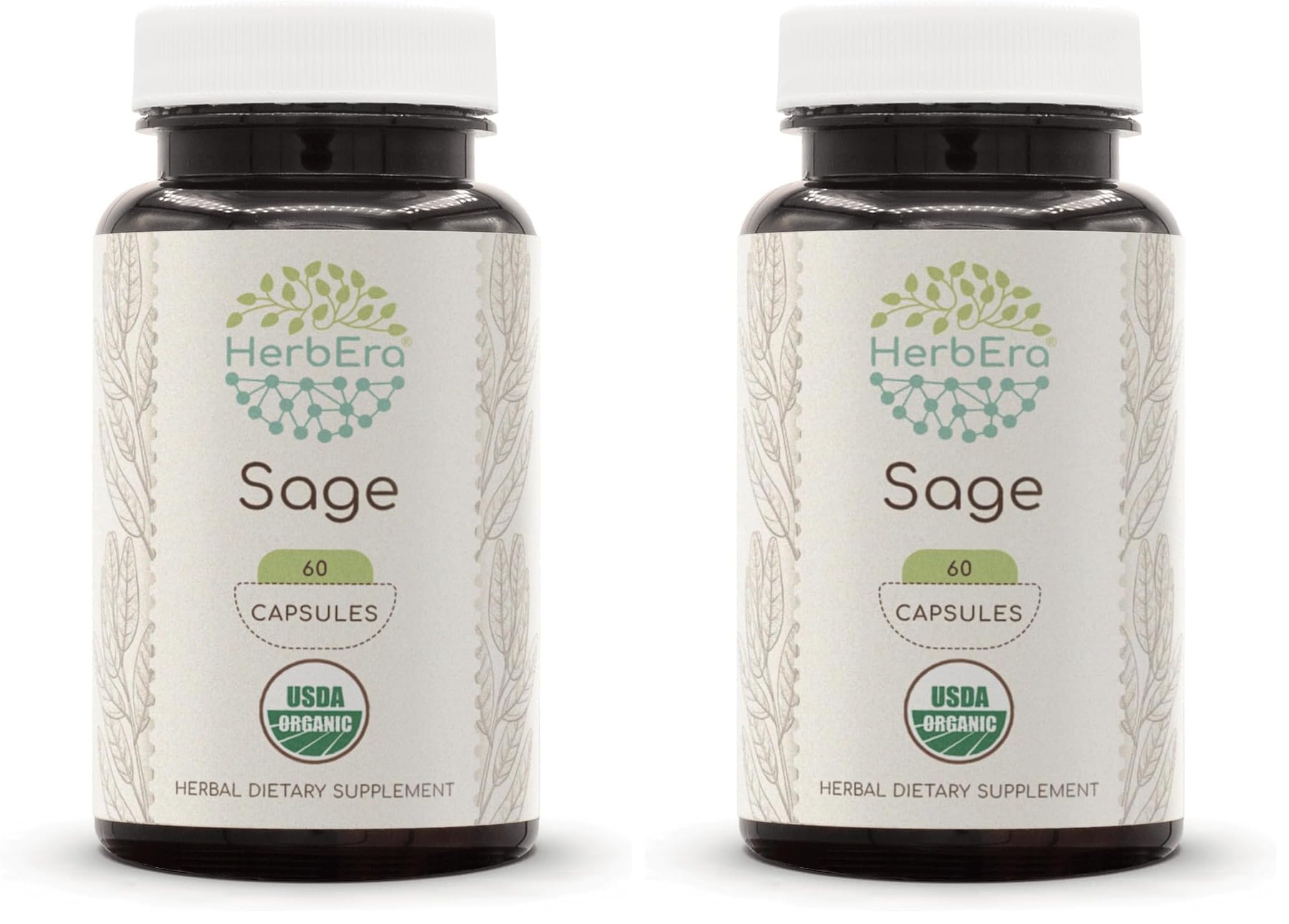 HerbEra Sage Organic 60 Capsules – front bottle view