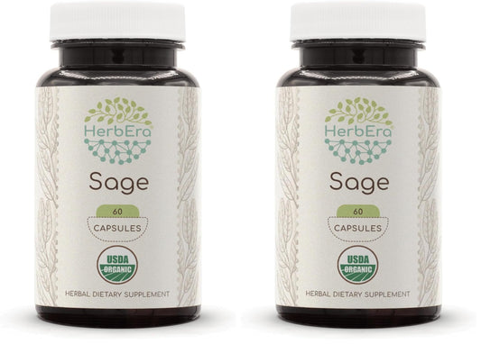 HerbEra Sage Organic 60 Capsules – front bottle view