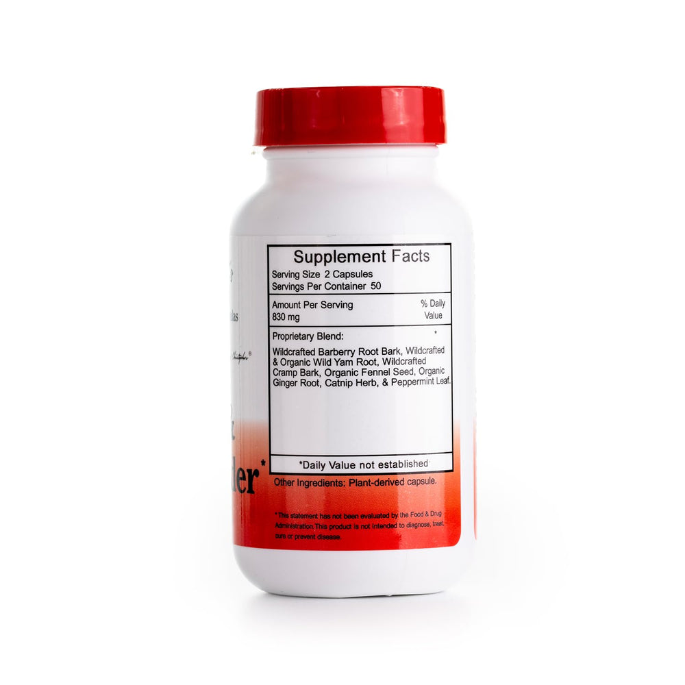 Herbal blend ingredients including barberry bark and yam root