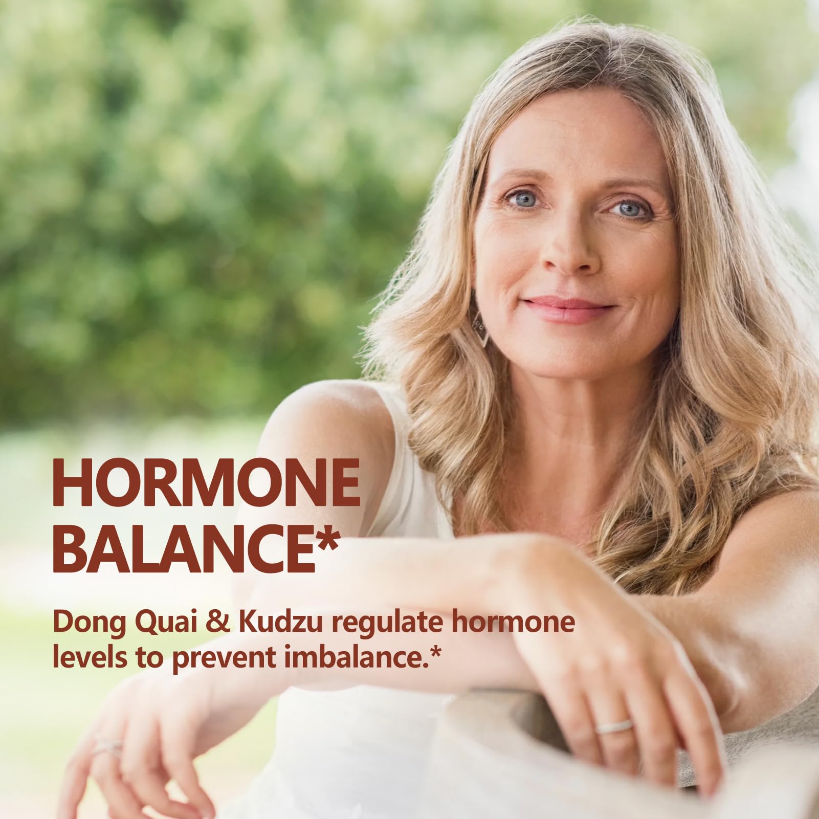 Herbal blend ingredients including Kudzu Fenugreek and Red Clover