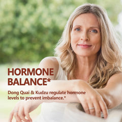 Herbal blend ingredients including Kudzu Fenugreek and Red Clover