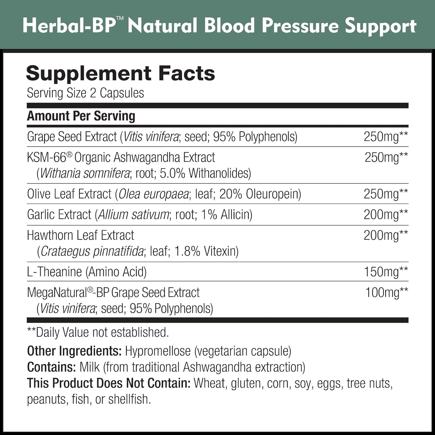 Hawthorn leaf extract for heart support in Herbal-BP