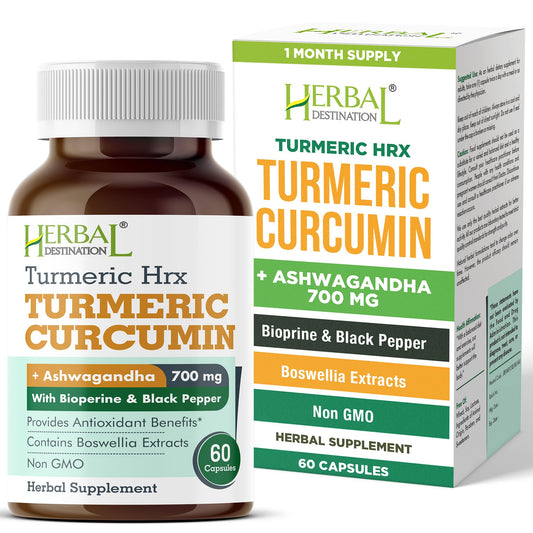 Herbal Destination Turmeric Supplement bottle with 60 capsules