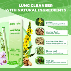 Close-up of plant-based ingredients featuring mullein, licorice root, and marshmallow