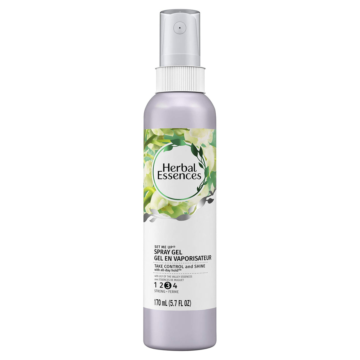 Herbal Essences Set Me Up Spray Gel bottle with strong, all-day hold.