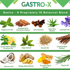 Assorted herbal extracts representing the 15 botanicals in Gastro-X