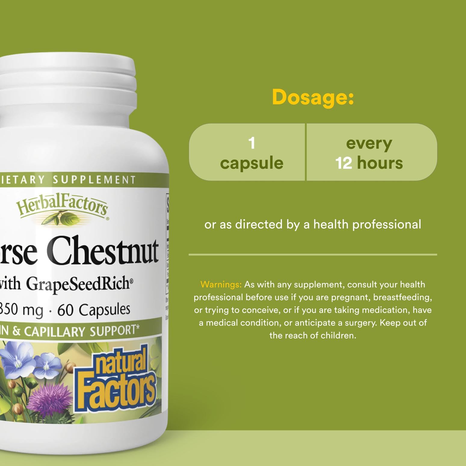 Close-up of Horse Chestnut and Grape Seed extracts