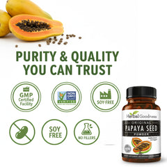 Herbal Goodness Papaya Seeds Capsules arranged neatly for daily use