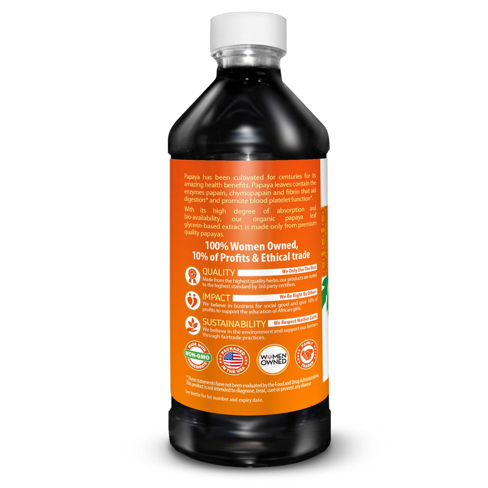 Herbal Goodness Papaya Leaf Extract ingredients panel emphasizing natural components.
