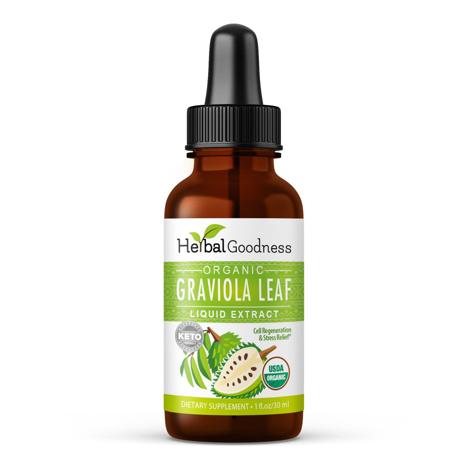 Herbal Goodness Soursop Graviola leaf extract bottle 1oz hero image