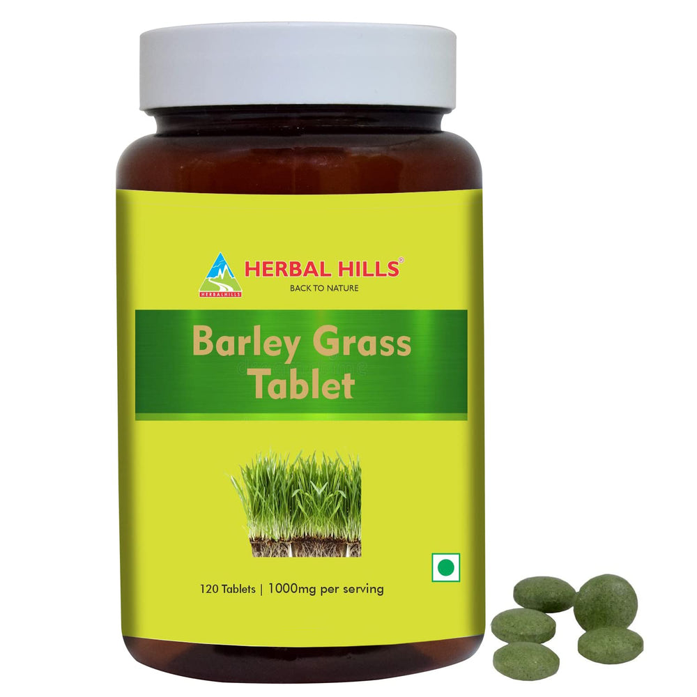 Herbal Hills Barley Grass Tablets 120 Count bottle on shelf