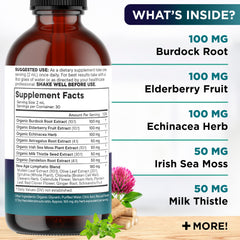 Illustration showing 18 herbal ingredients used in the formula