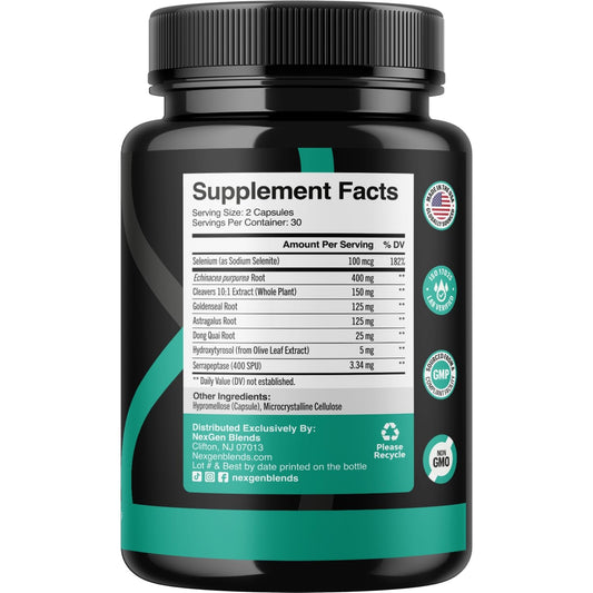 Lymph system support capsules for 1-month supply
