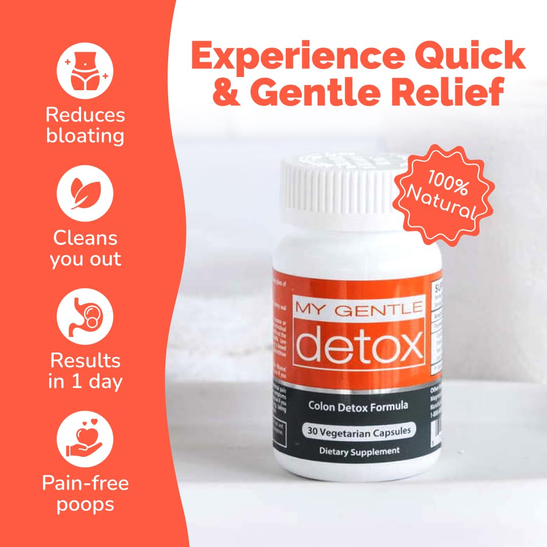 Herbal Nitro My Gentle Detox night-use guidance card for bedtime routines.