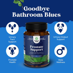 Capsules of herbal prostate supplement on white surface