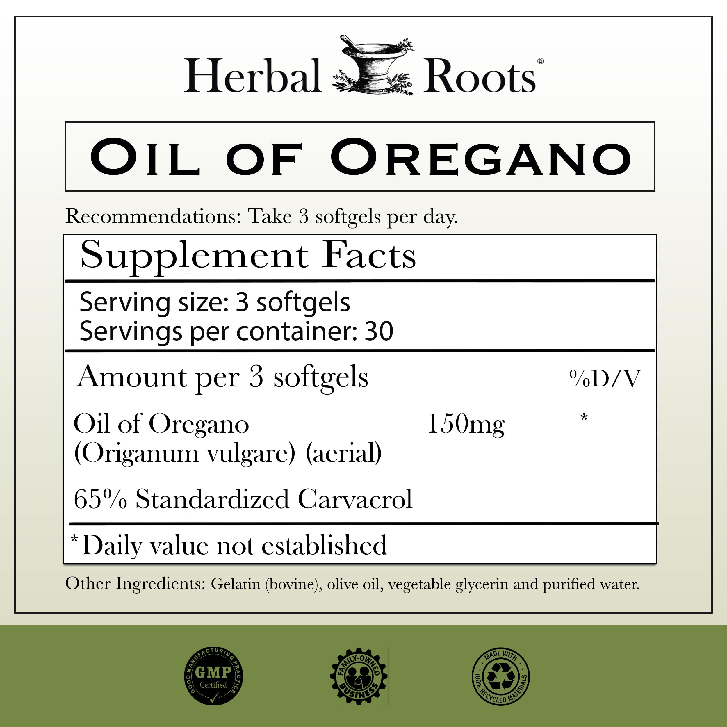 Close-up of Mediterranean oregano oil softgel capsule