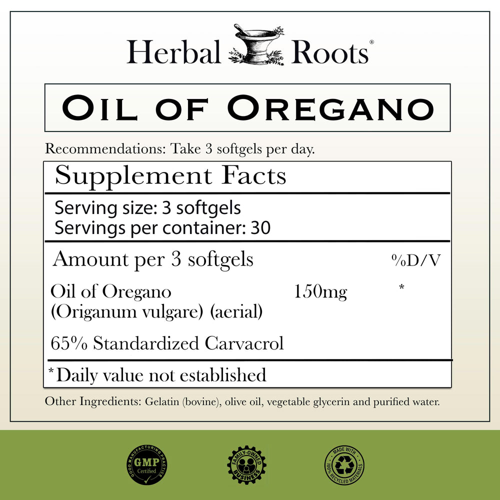 Close-up of Mediterranean oregano oil softgel capsule
