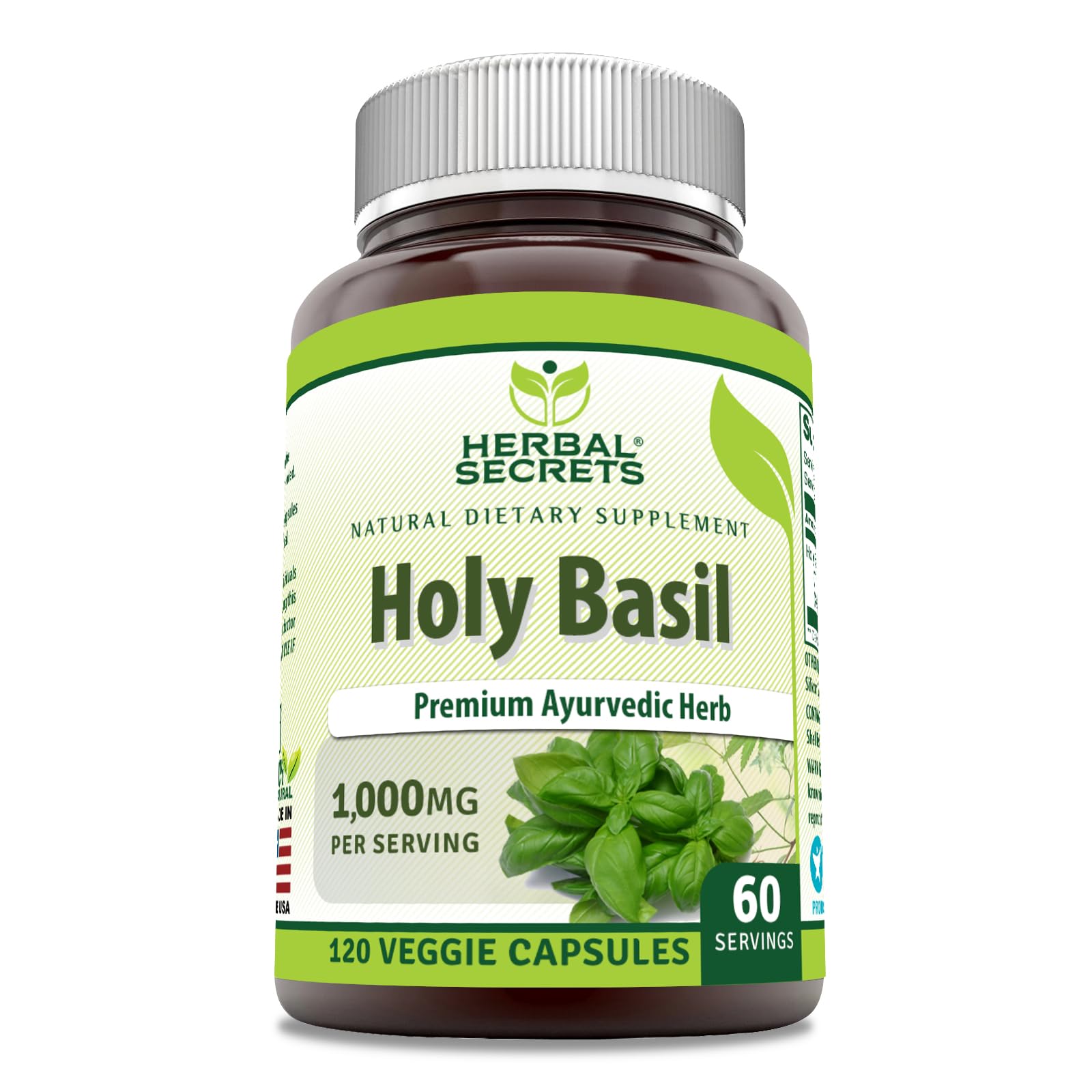 Herbal Secrets Holy Basil 1000mg product packaging