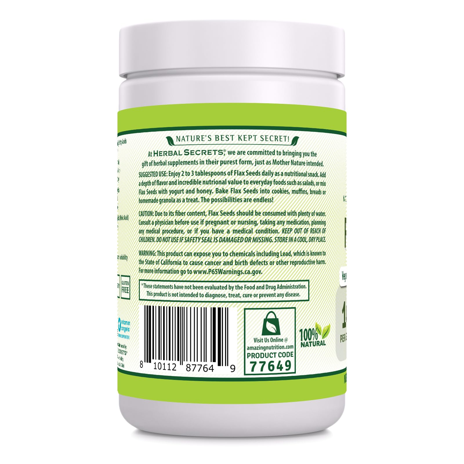 Product label highlighting Non-GMO, Gluten-Free, Made in USA