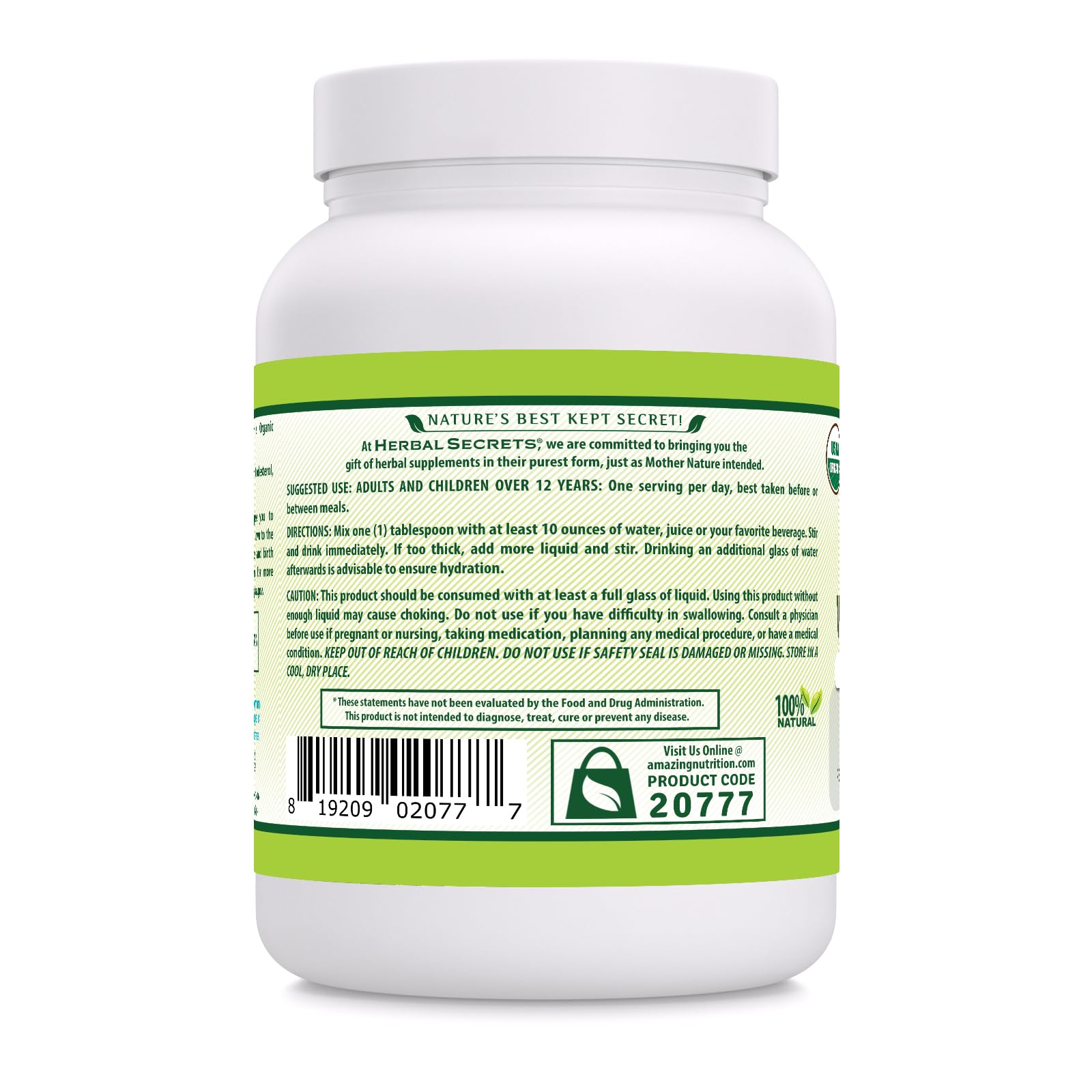 Made in USA psyllium husk powder container with GMP certification