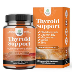 Herbal Thyroid Support Complex bottle and capsules on a clean surface