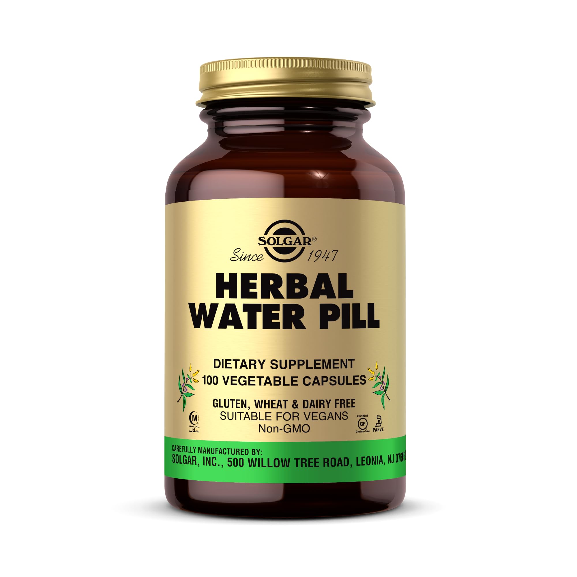 Solgar Herbal Water Pill bottle front view