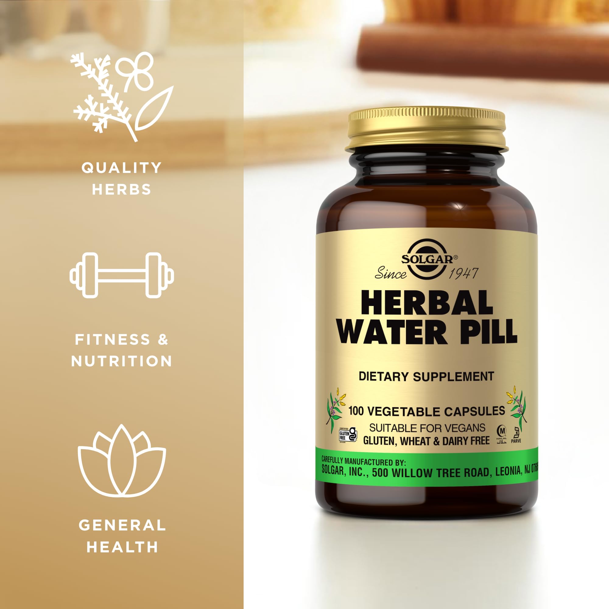 Solgar Herbal Water Pill bottle with cap