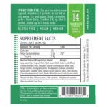 Nutritional information label for Herbal Zap Immune Support
