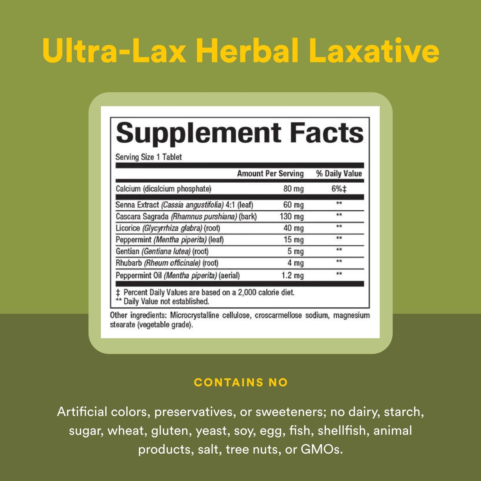 Ultra-Lax label highlighting all-natural formula