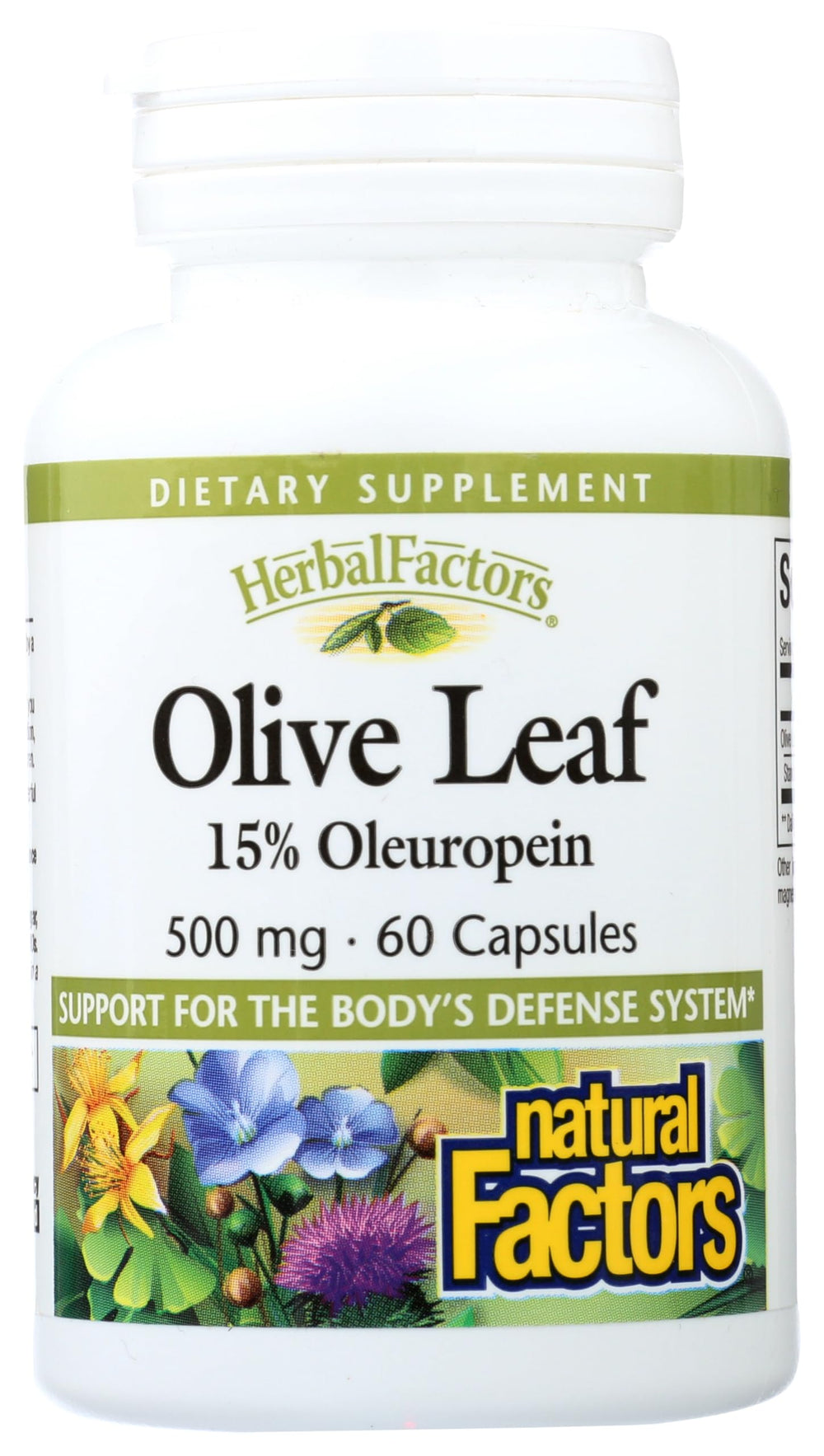 HerbalFactors Olive Leaf 500 mg bottle – front view