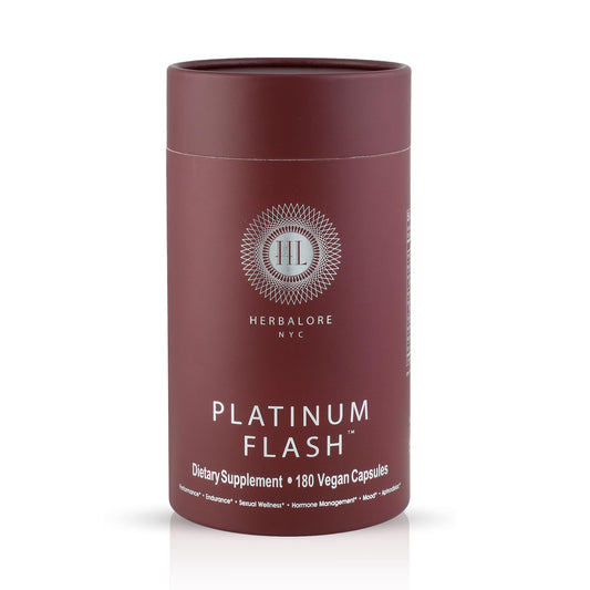 Herbalore Platinum Flash bottle label showing ingredients and branding
