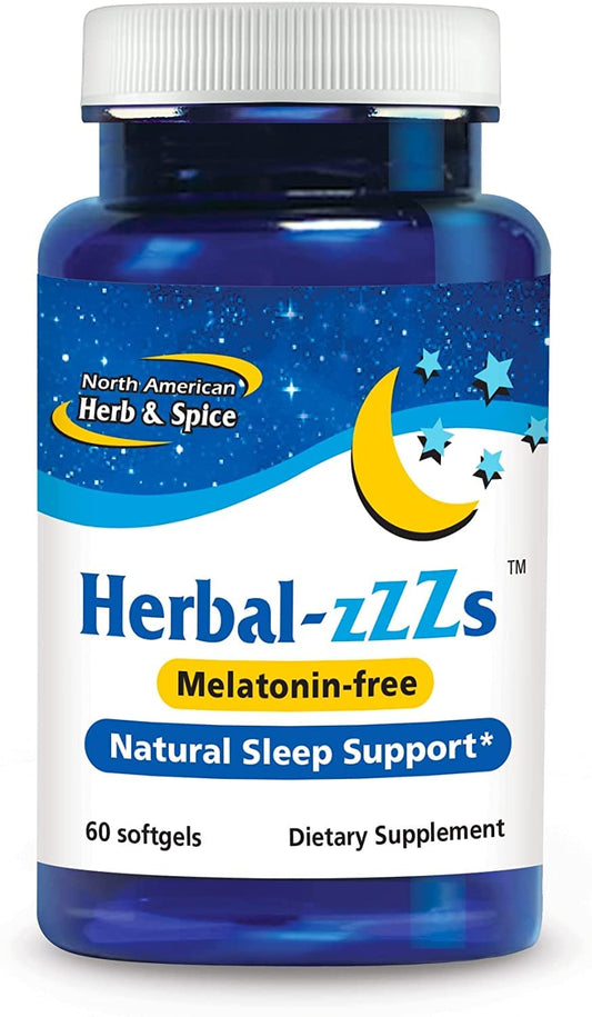 Front view of Herbal-zzZs 60 softgels packaging