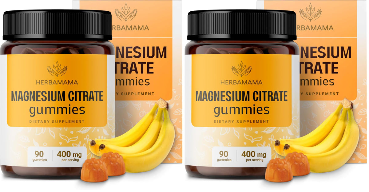 Package of HERBAMAMA Calm Magnesium Gummies in a 2-pack