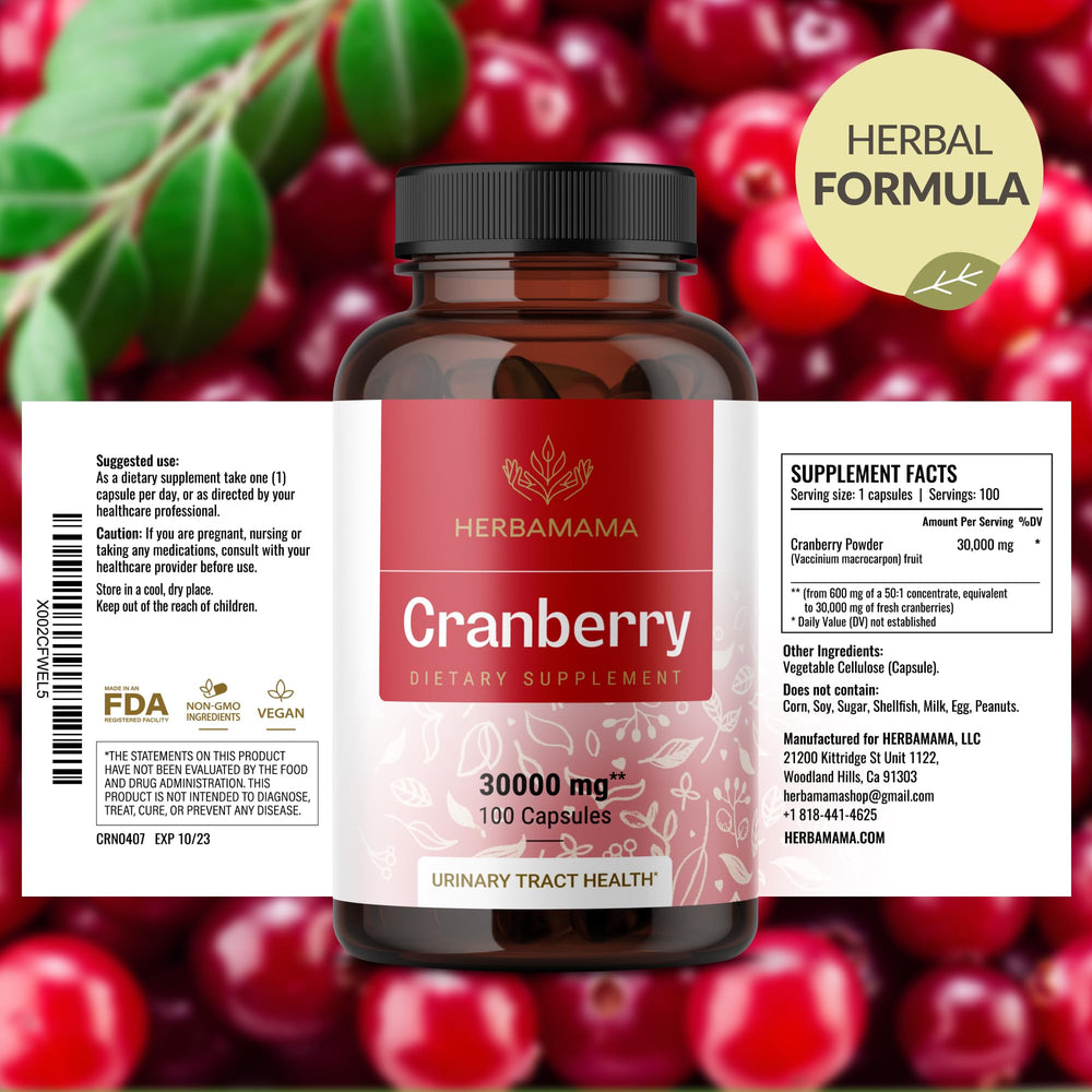 Herbamama Cranberry Extract Capsules for on-the-go use