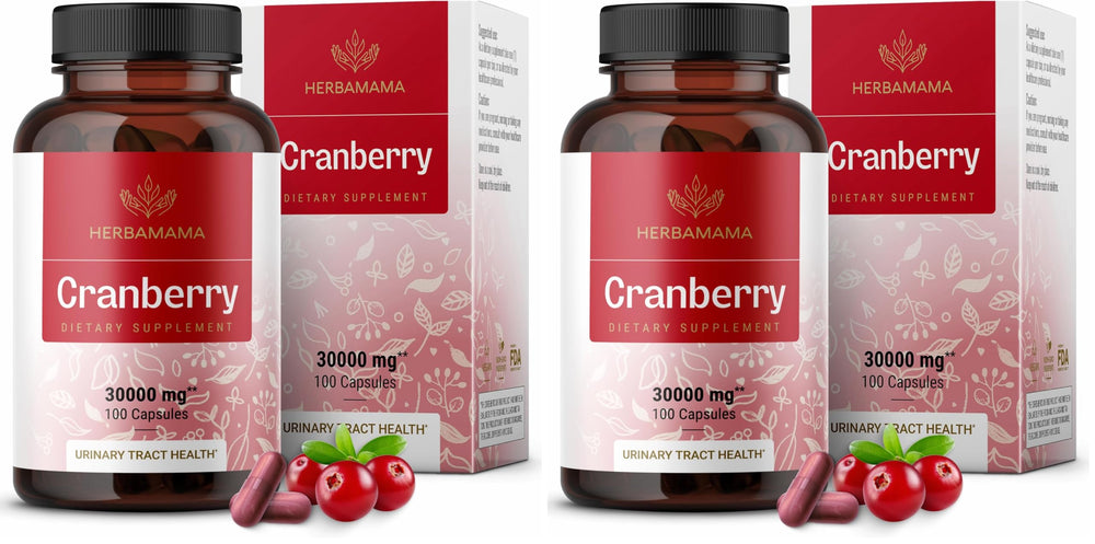 Front view of Herbamama Cranberry Extract Capsules Pack 2
